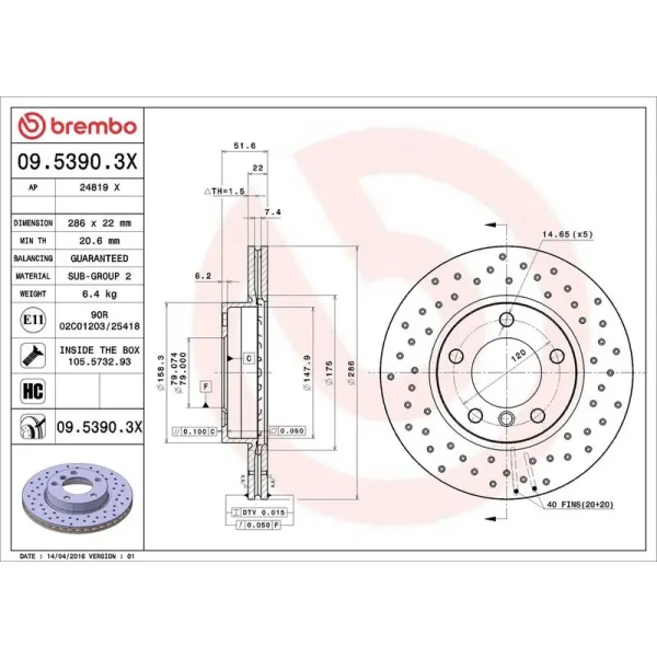 Brembo Ön Fren Diski – 09.5390.3X