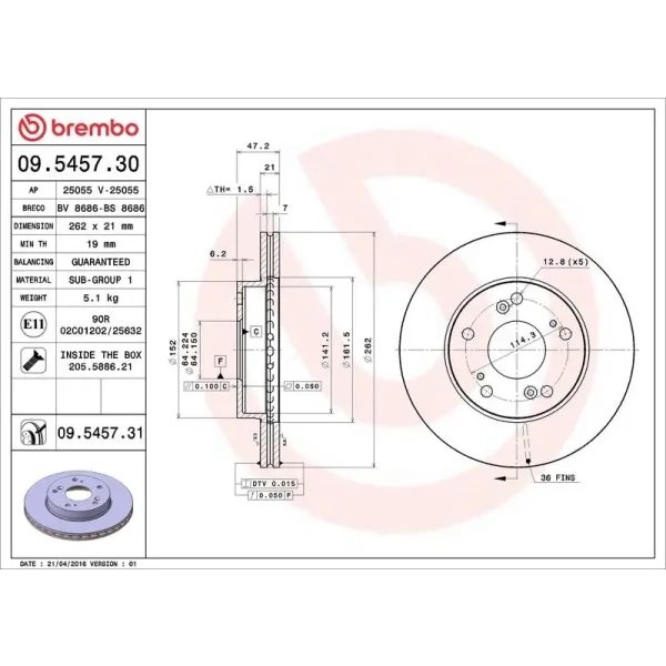 Brembo Ön Fren Diski – 09.5457.31