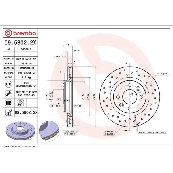 Brembo Ön Fren Diski – 09.5802.2X