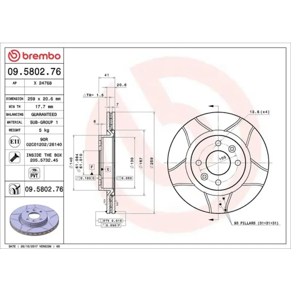 Brembo Ön Fren Diski – 09.5802.76