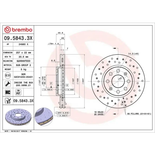 Brembo Ön Fren Diski – 09.5843.3X