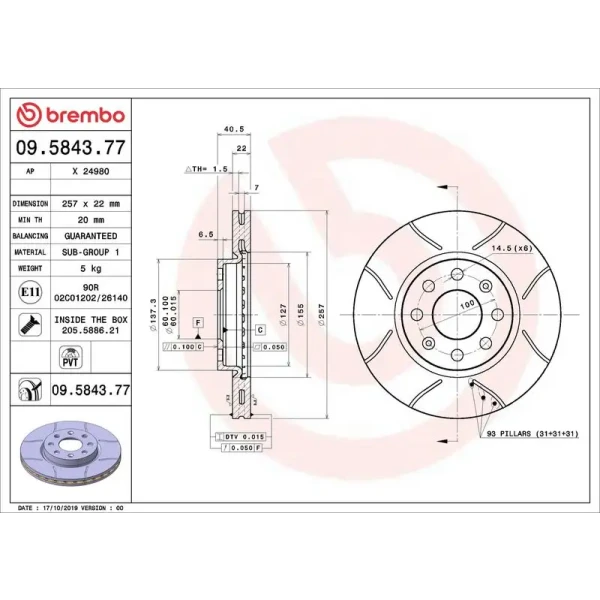 Brembo Ön Fren Diski – 09.5843.77