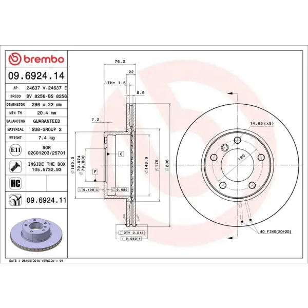 Brembo Ön Fren Diski – 09.6924.14