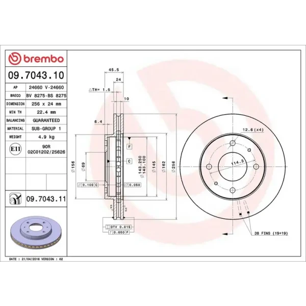 Brembo Ön Fren Diski – 09.7043.10