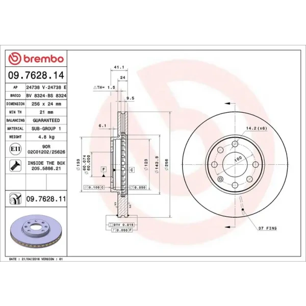Brembo Ön Fren Diski – 09.7628.14