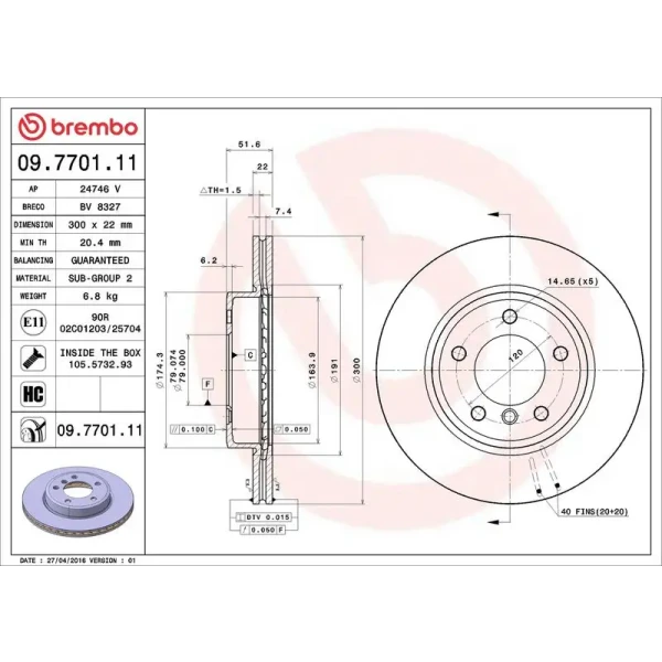 Brembo Ön Fren Diski – 09.7701.11