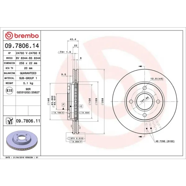 Brembo Ön Fren Diski – 09.7806.11
