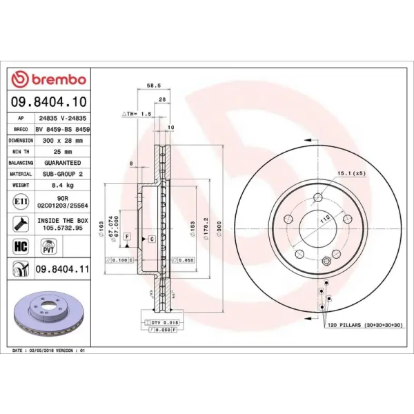 Brembo Ön Fren Diski – 09.8404.10