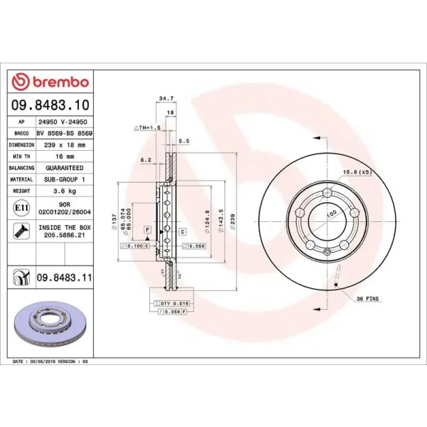 Brembo Ön Fren Diski – 09.8483.11