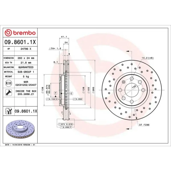 Brembo Ön Fren Diski – 09.8601.1X
