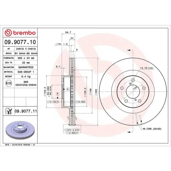 Brembo Ön Fren Diski – 09.9077.11
