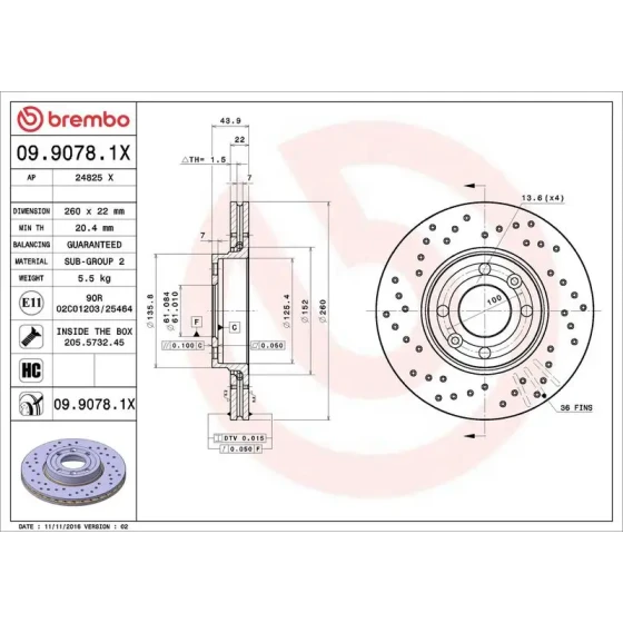 Brembo Ön Fren Diski – 09.9078.1X ürün görseli