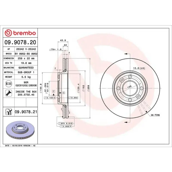Brembo Ön Fren Diski – 09.9078.21