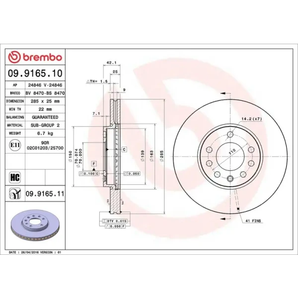 Brembo Ön Fren Diski – 09.9165.10