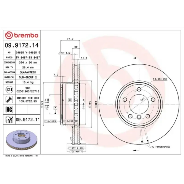 Brembo Ön Fren Diski – 09.9172.11