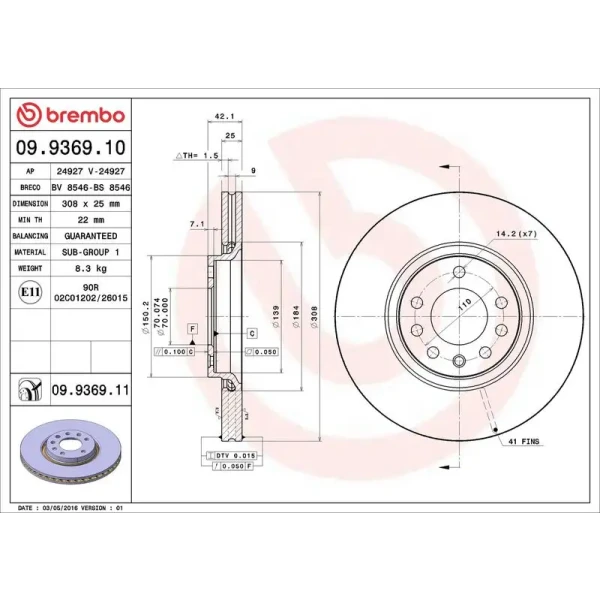 Brembo Ön Fren Diski – 09.9369.11