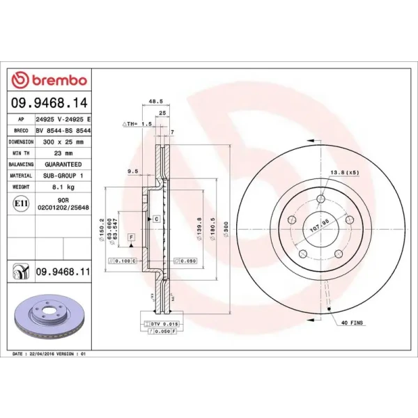 Brembo Ön Fren Diski – 09.9468.11