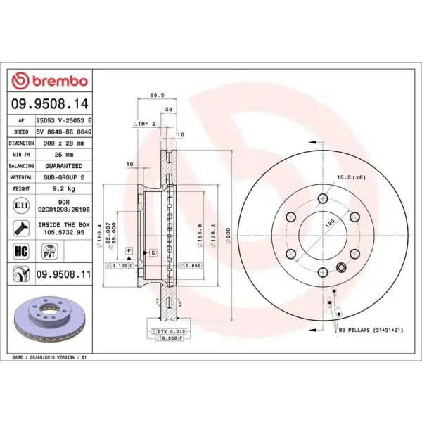 Brembo Ön Fren Diski – 09.9508.14
