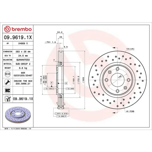 Brembo Ön Fren Diski – 09.9619.1X