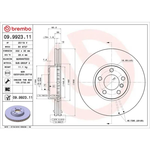 Brembo Ön Fren Diski – 09.9923.11