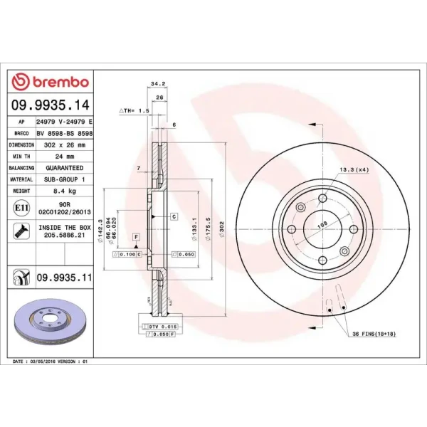 Brembo Ön Fren Diski – 09.9935.14