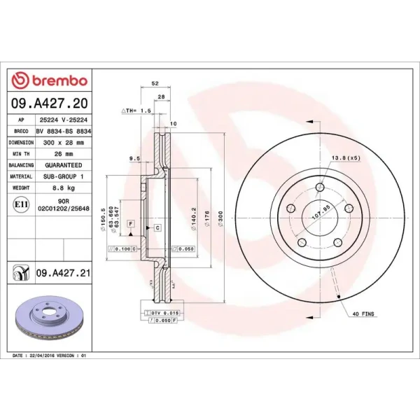 Brembo Ön Fren Diski – 09.A427.21