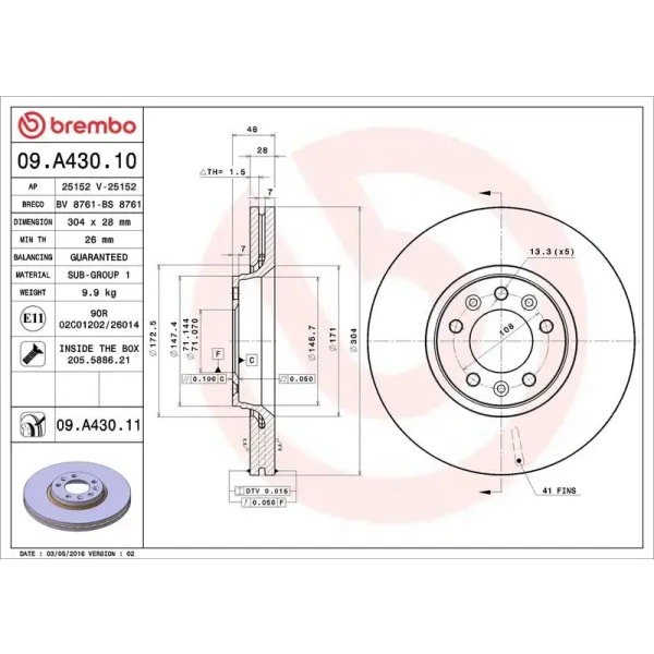 Brembo Ön Fren Diski – 09.A430.10
