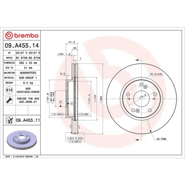 Brembo Ön Fren Diski – 09.A455.11