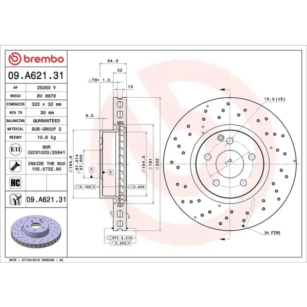 Brembo Ön Fren Diski – 09.A621.31