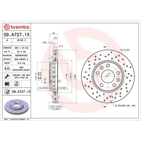 Brembo Ön Fren Diski – 09.A727.1X