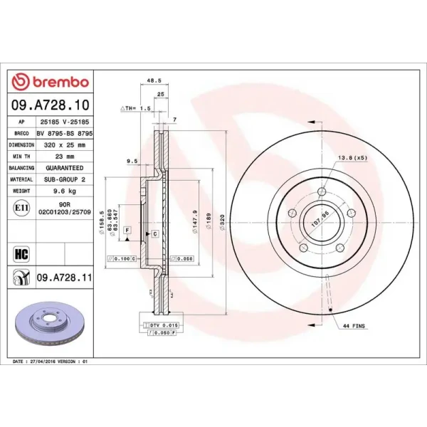 Brembo Ön Fren Diski – 09.A728.11