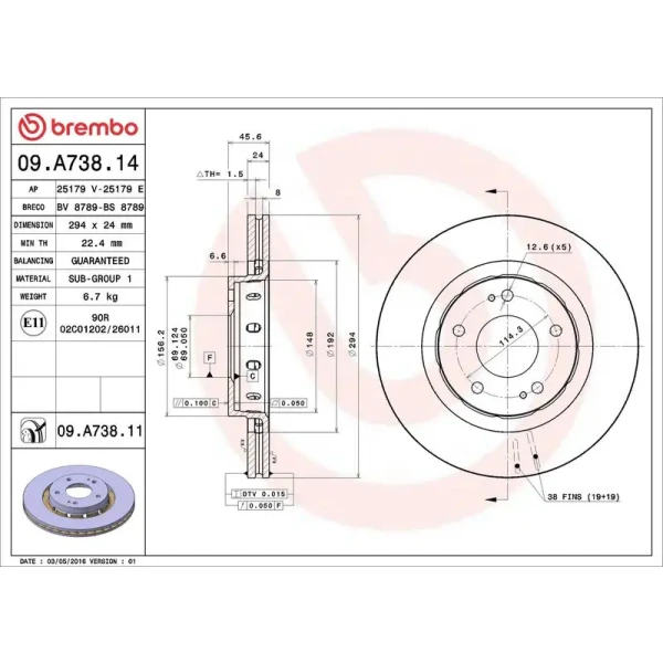Brembo Ön Fren Diski – 09.A738.14