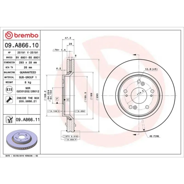 Brembo Ön Fren Diski – 09.A866.10