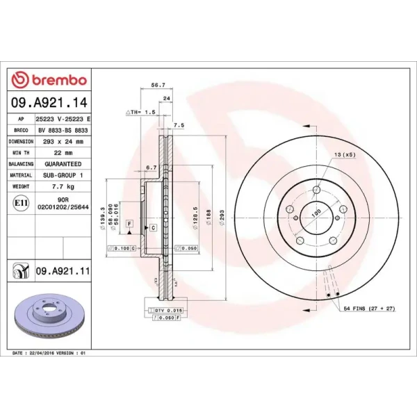 Brembo Ön Fren Diski – 09.A921.11