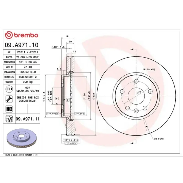 Brembo Ön Fren Diski – 09.A971.11