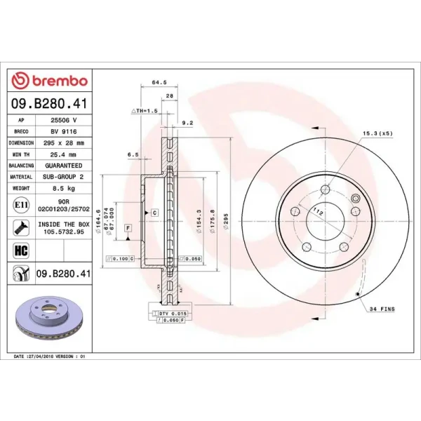 Brembo Ön Fren Diski – 09.B280.41