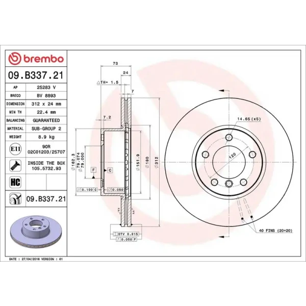 Brembo Ön Fren Diski – 09.B337.21