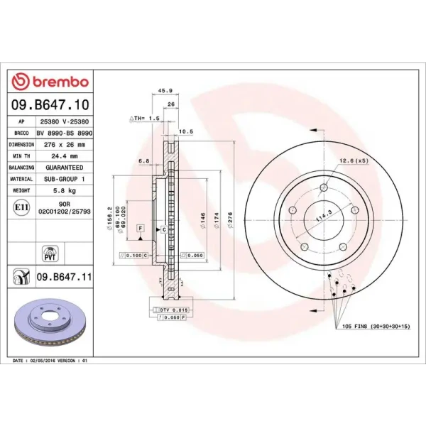 Brembo Ön Fren Diski – 09.B647.10