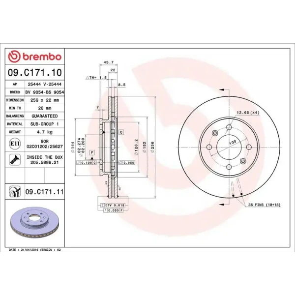 Brembo Ön Fren Diski – 09.C171.11
