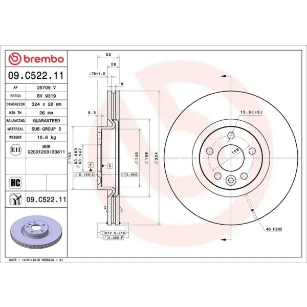 Brembo Ön Fren Diski – 09.C522.11