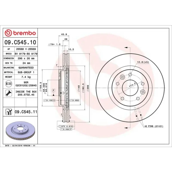 Brembo Ön Fren Diski – 09.C545.11