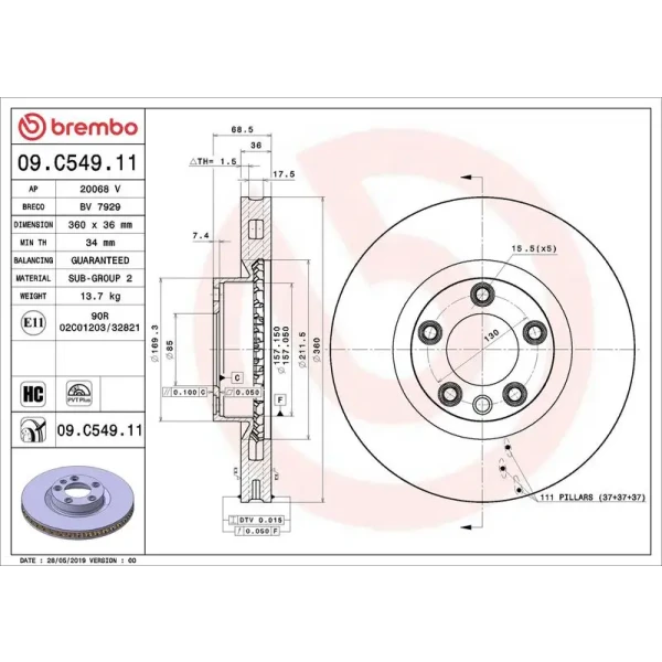 Brembo Ön Fren Diski – 09.C549.11