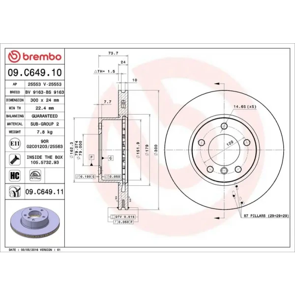 Brembo Ön Fren Diski – 09.C649.11