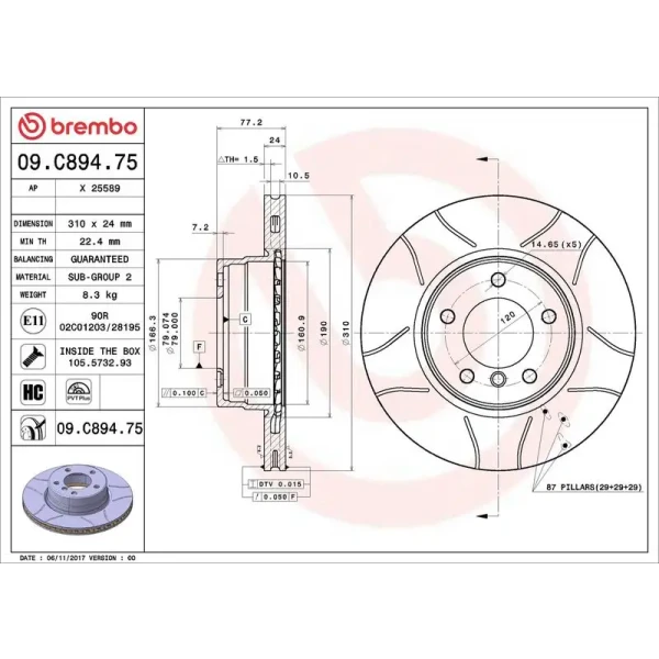 Brembo Ön Fren Diski – 09.C894.75