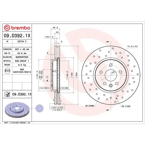 Brembo Ön Fren Diski – 09.D392.1X