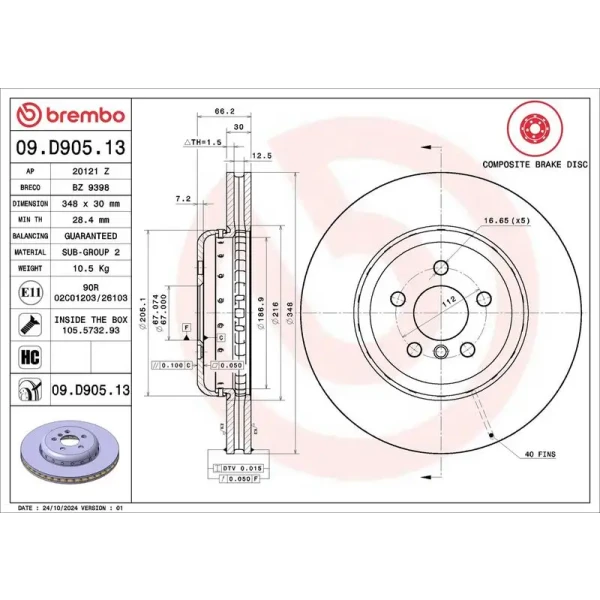 Brembo Ön Fren Diski – 09.D905.13