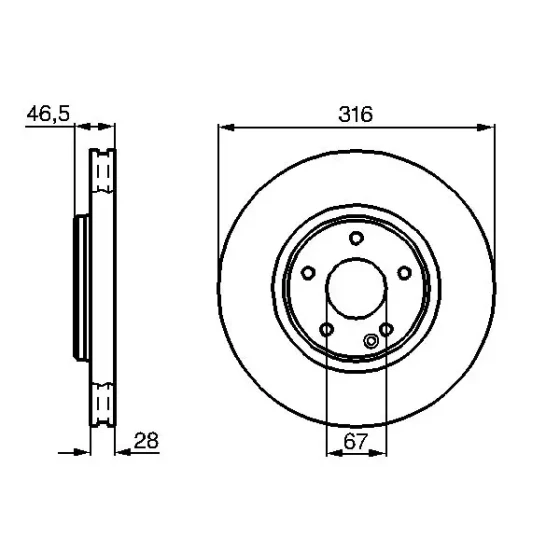Bosch Ön Fren Diski – 0986478625 / OEM A2104211712 ürün görseli