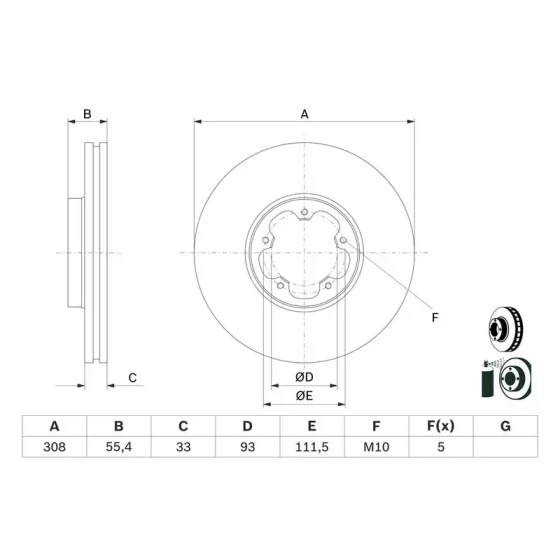 Bosch Ön Fren Diski – 0986479D40 ürün görseli