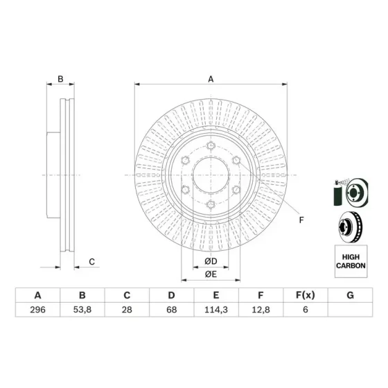 Bosch Ön Fren Diski – 0986479E35 ürün görseli