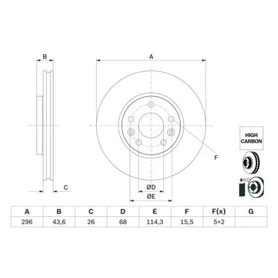 Bosch Ön Fren Diski – 0986479F05 ürün görseli